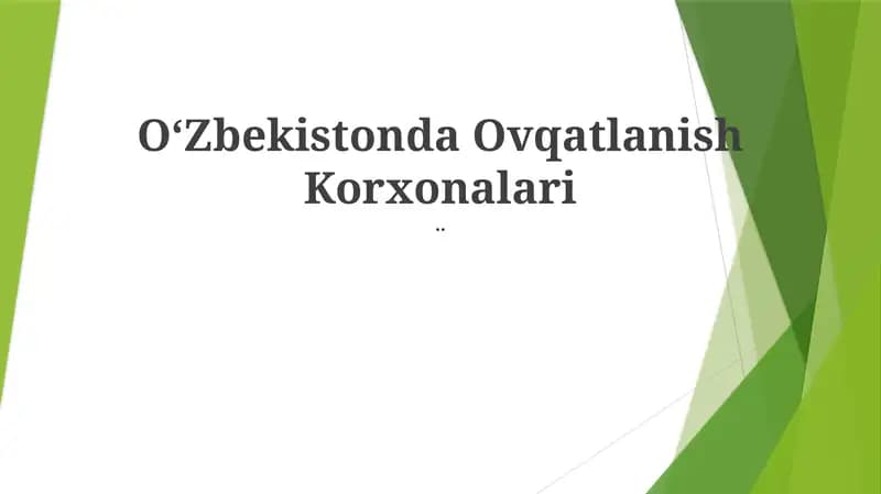 Umumiy ovqatlanish korxonalari