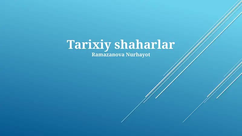 Tarixiy shaharlar