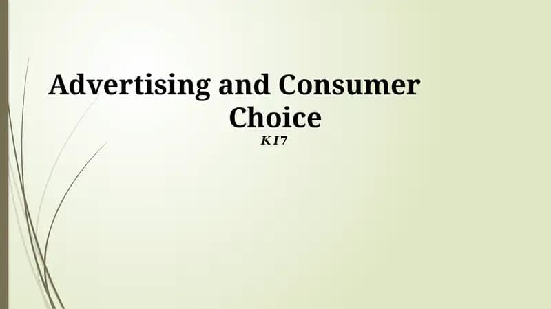 Advertising and Consumer Choice