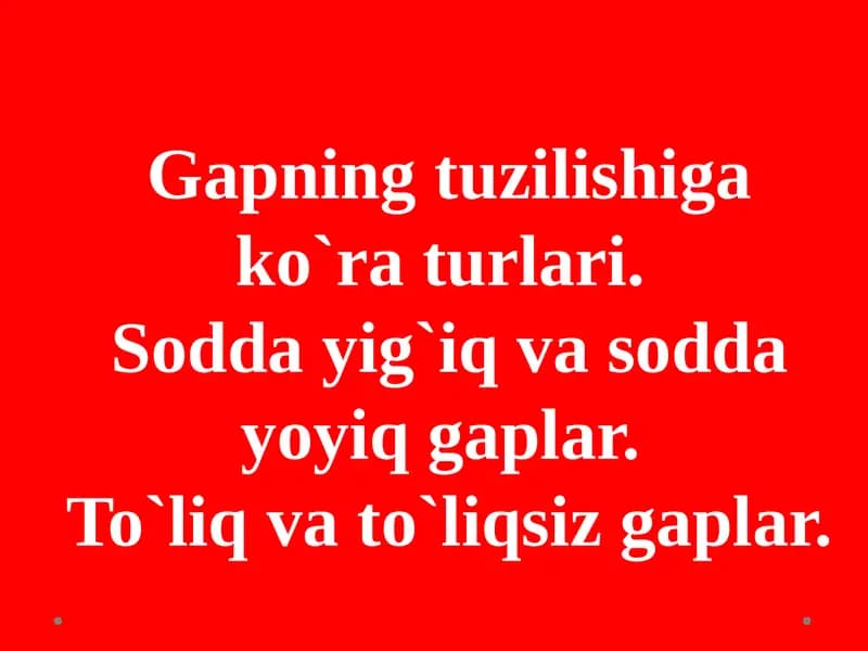 Gapning tuzilishi va ko`raturlari