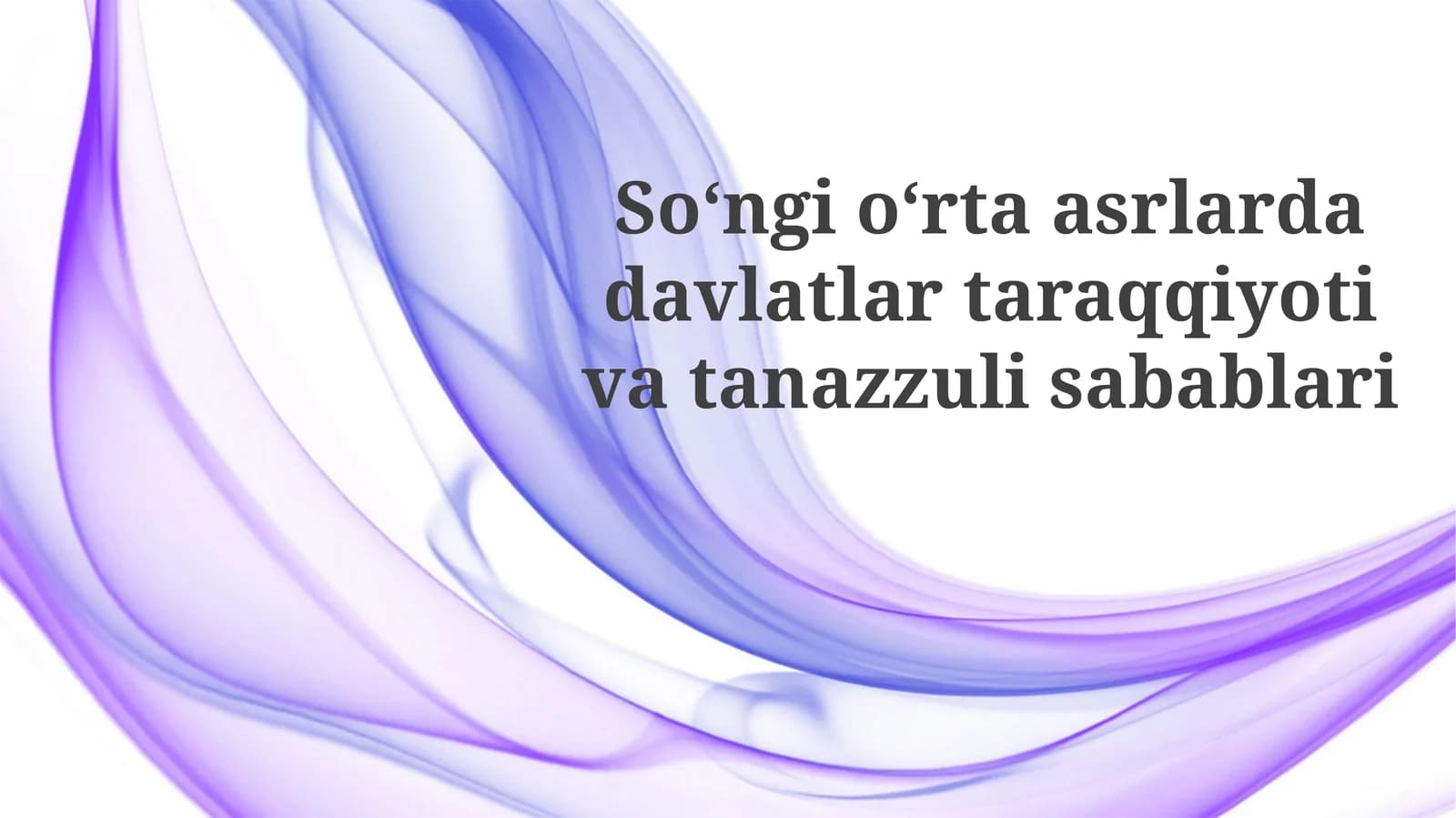 Tanazzul sabablari