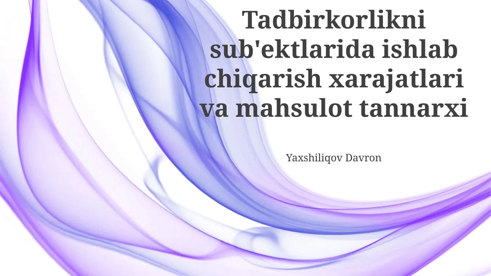 Mahsulot tannarxi
