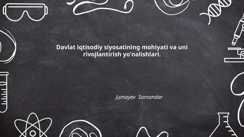 Davlat iqtisodiy siyosati