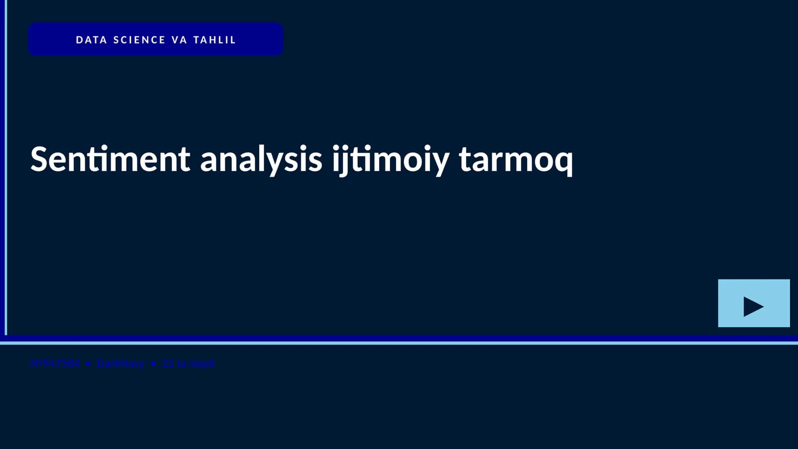Sentiment analysis ijtimoiy tarmoq