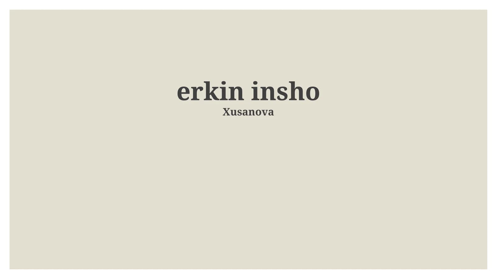 Erkin Iroda: Ta'rif va Muammolar