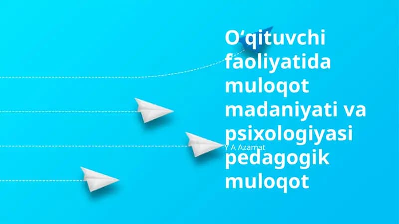 Pedagogik muloqot va psixologiya