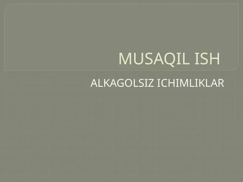 Alkagolsiz Ichimliklar