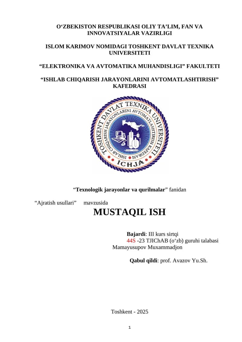 Ajratish usullari