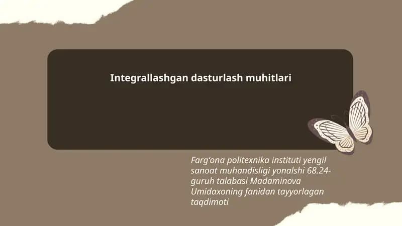Integrallashgan dasturlash muhitlari