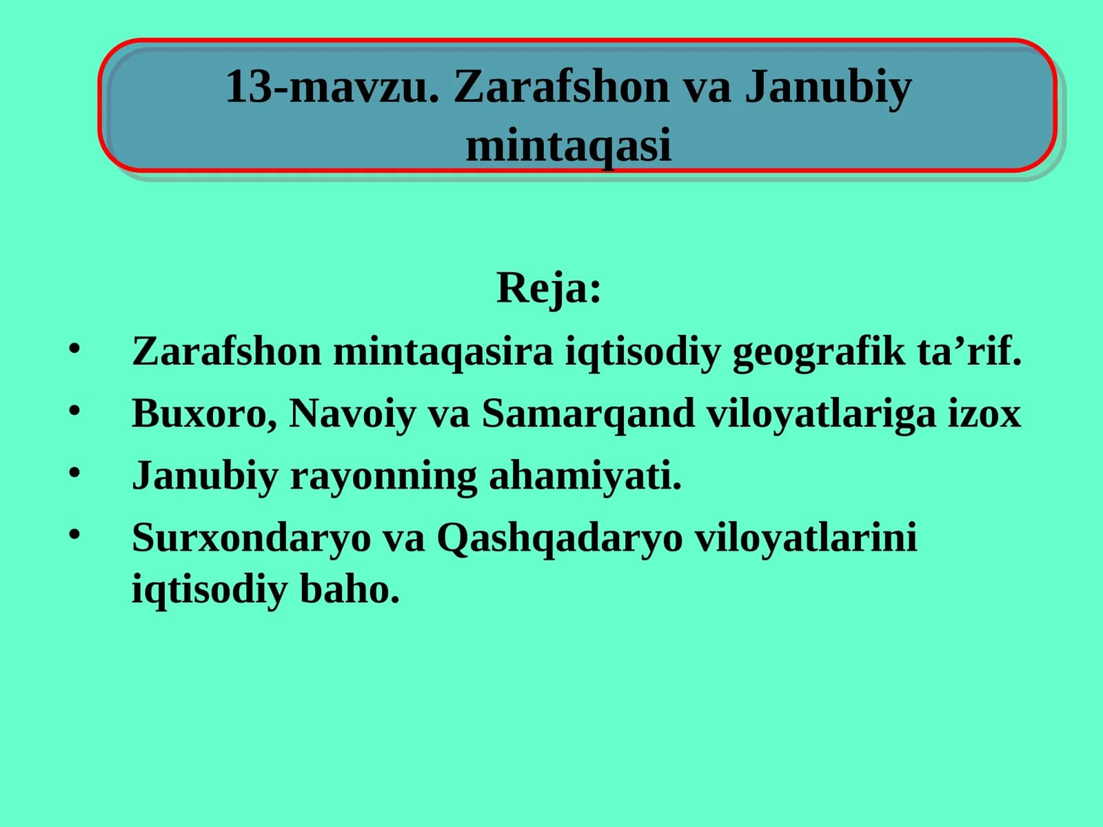 Zarafshon va Janubiy mintaqasi