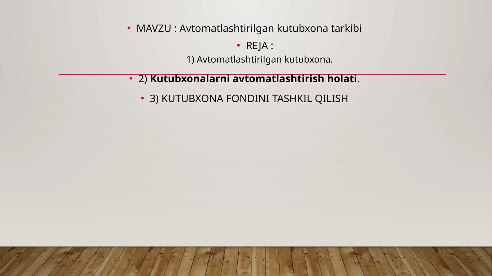 Avtomatlashtirilgankutubxona tarkibi