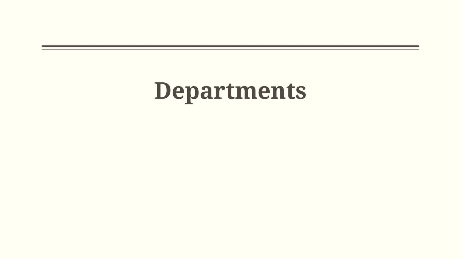 Future of Departments
