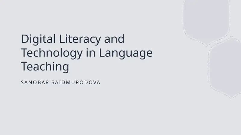 Digital Literacy and Technology in Language Teaching