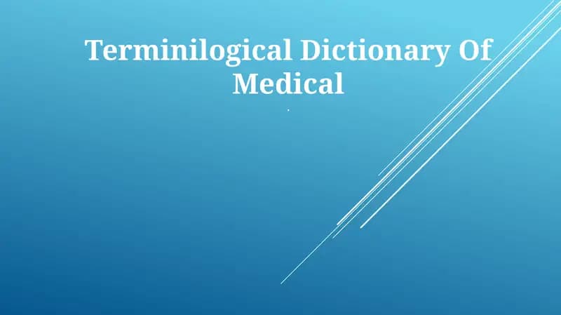 Terminilogical Dictionary Of Medical