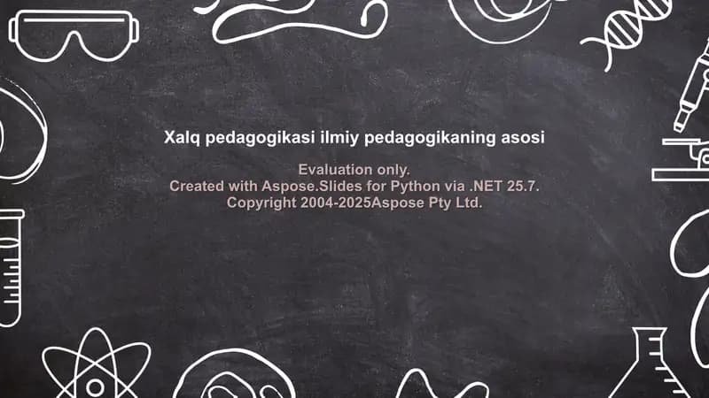 Xalq pedagogikasi ilmiy pedagogikaning asosi