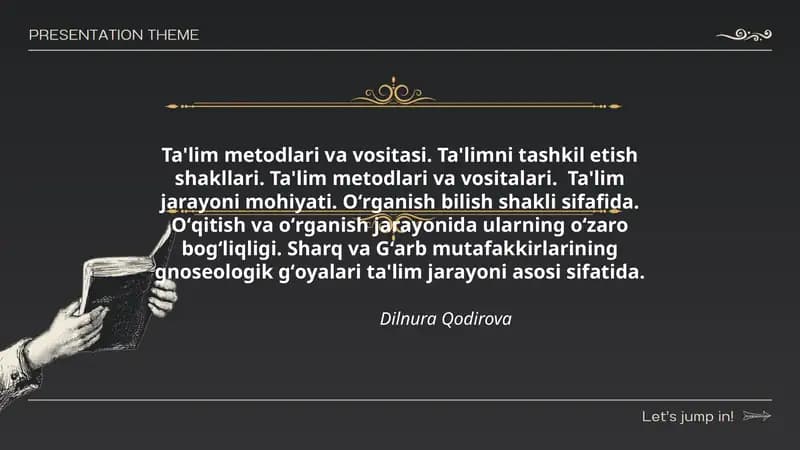 Ta'lim Metodlari va Vositasi