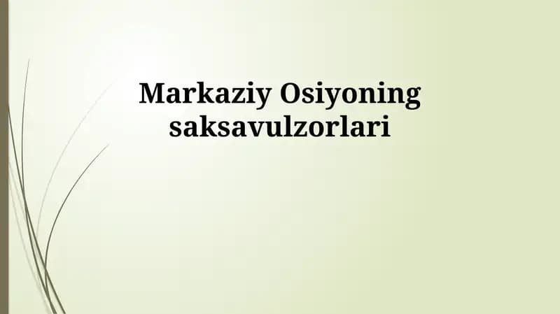 Markaziy Osiyoning saksavulzorlari