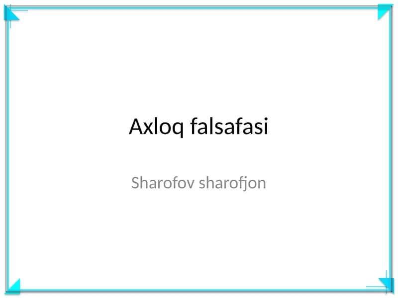 Axloq falsafasi