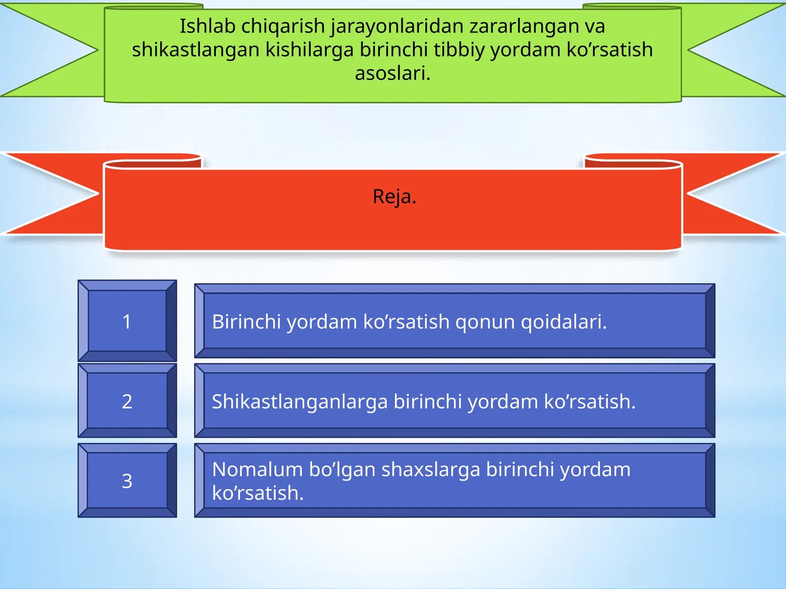 Birinchi yordam ko’rsatish asoslari