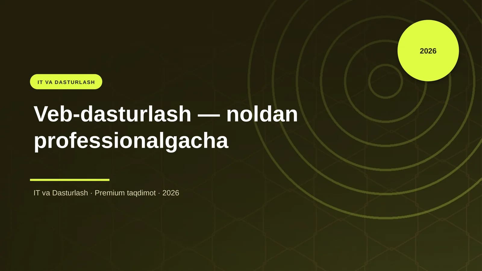 Veb-dasturlash — noldan professionalgacha