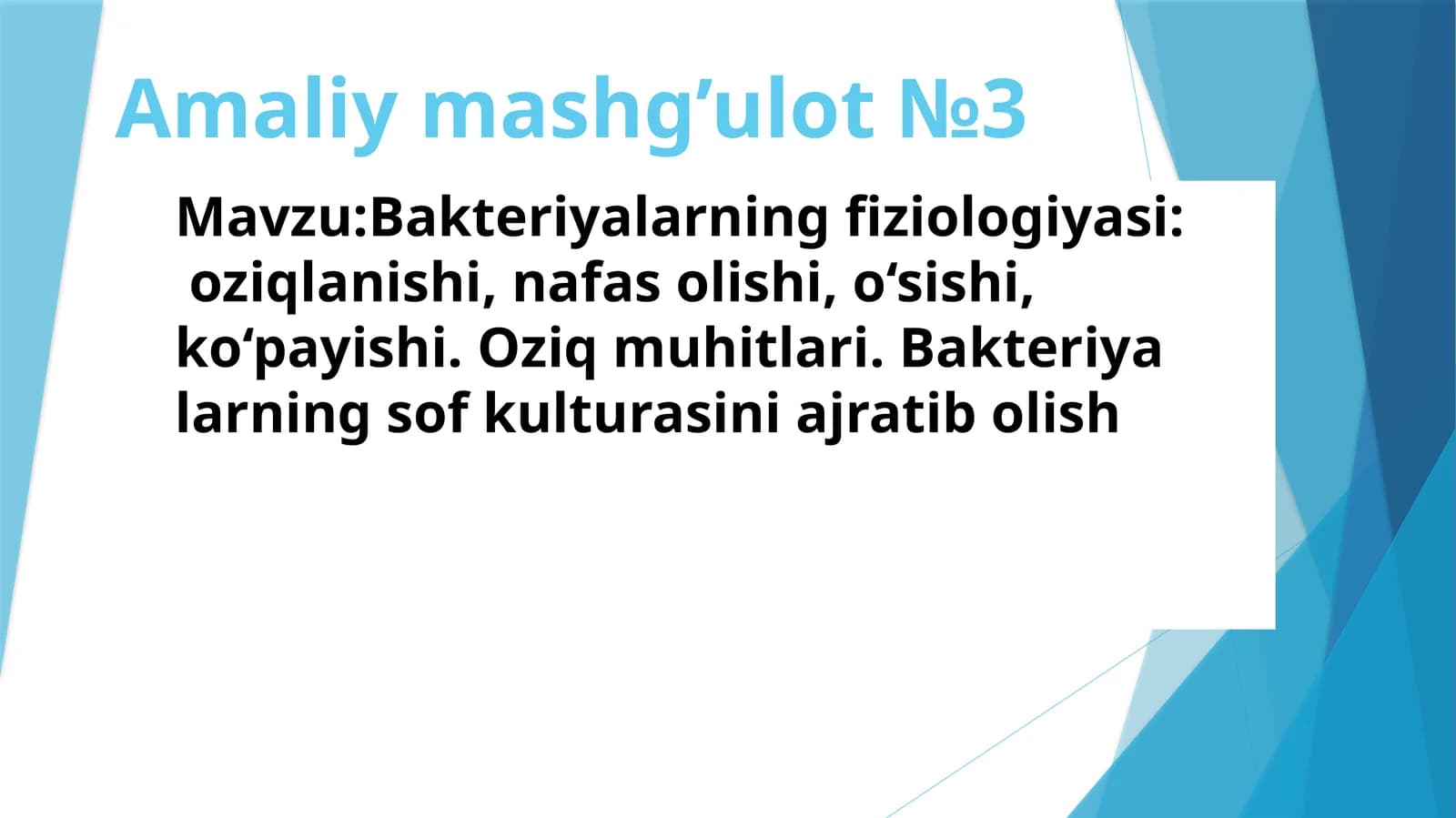 Amaliymashg’ulot№3