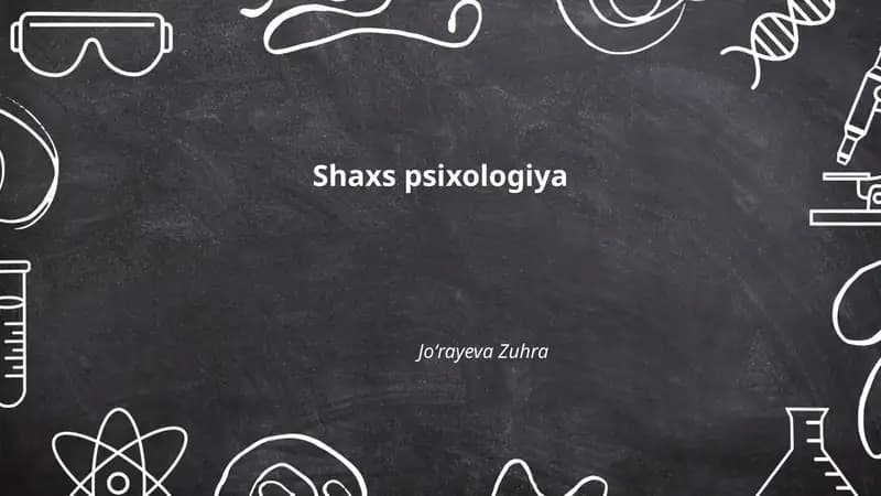 Shaxs psixologiya