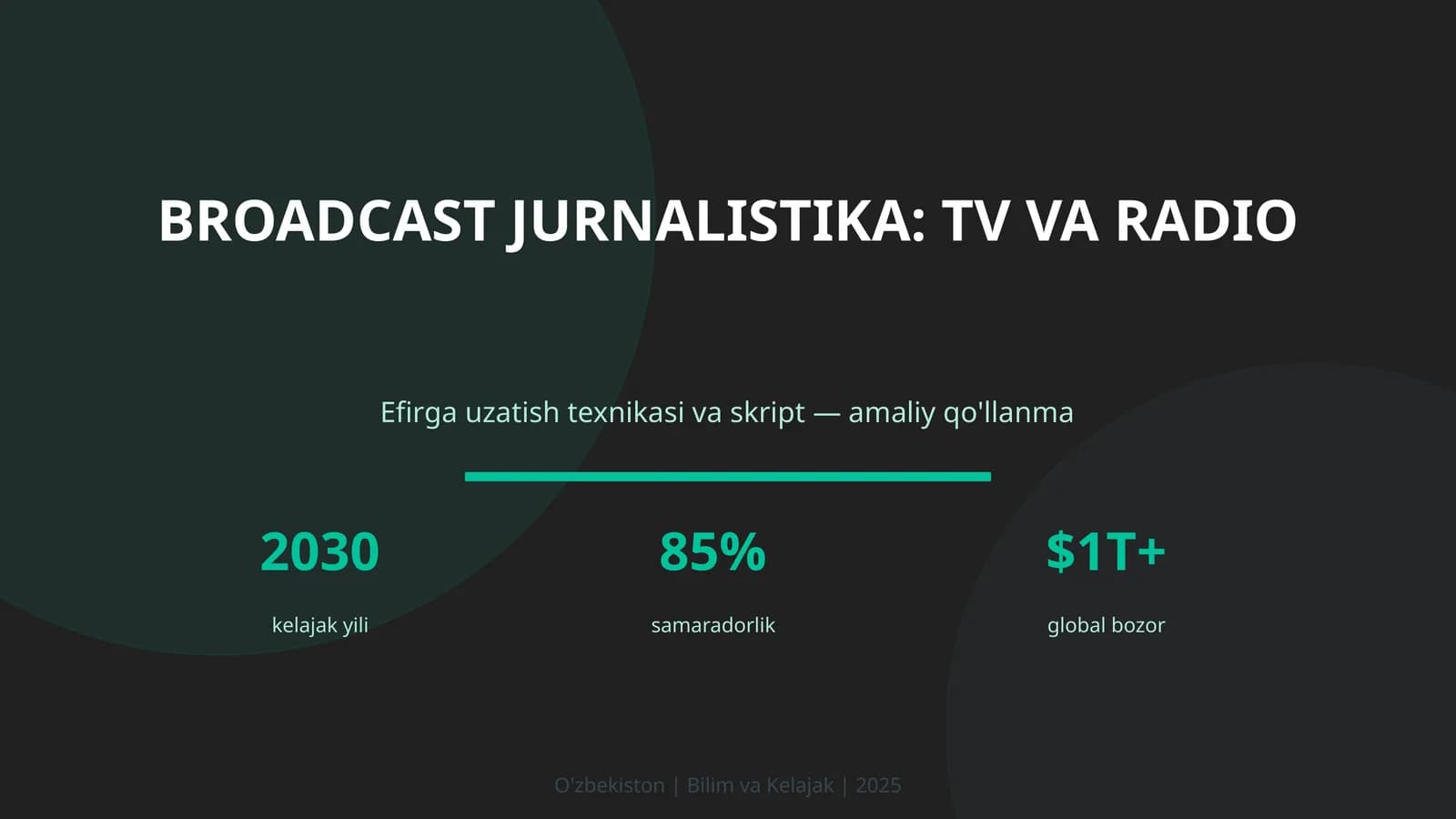 Broadcast jurnalistika: TV va radio