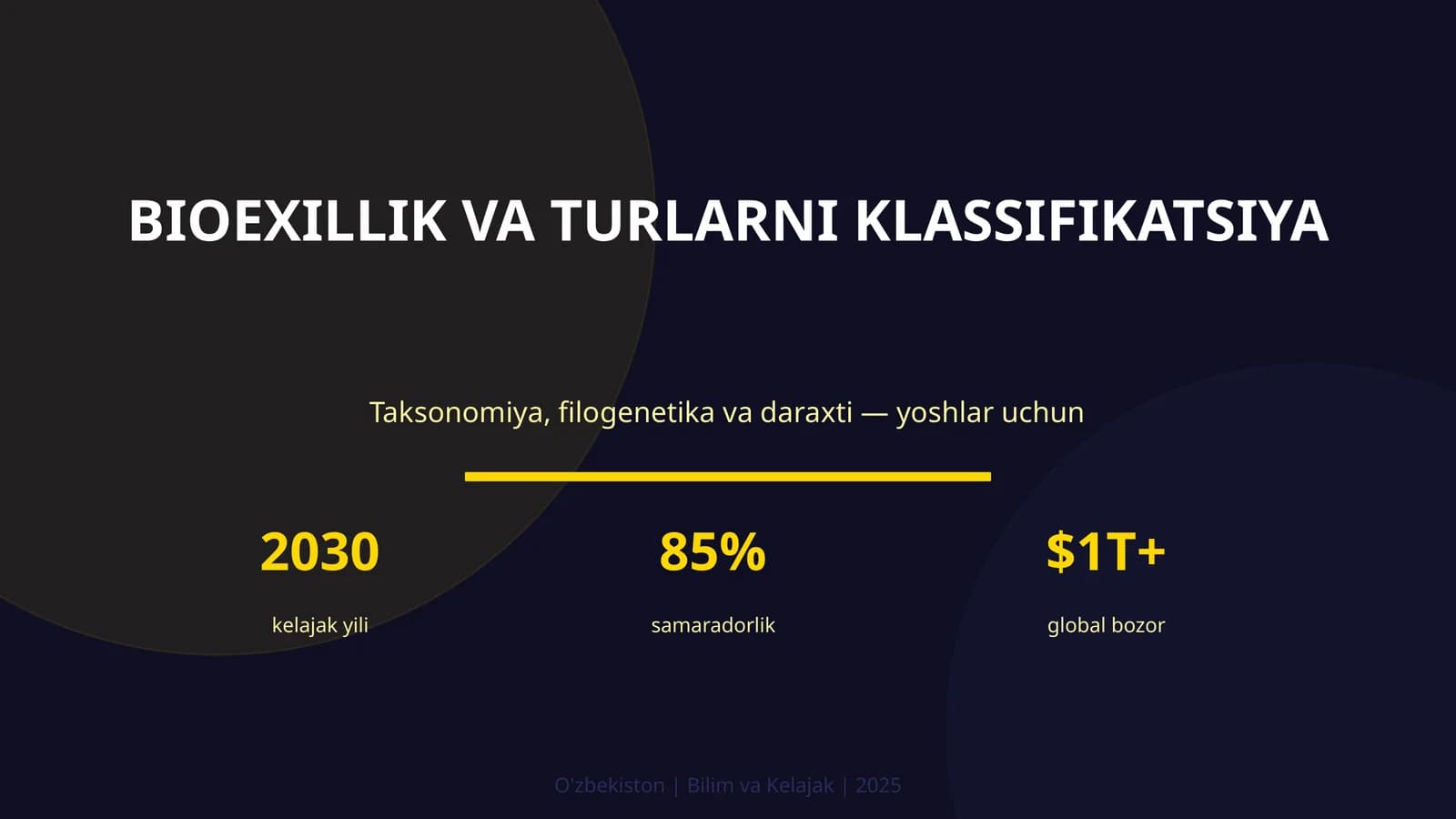 BIOEXILLIK VA TURLARNI KLASSIFIKATSIYA