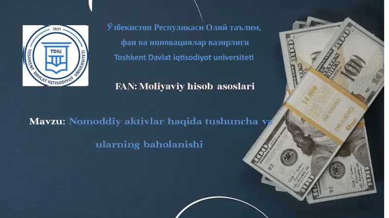 Nomoddiy aktivlar haqida tushuncha