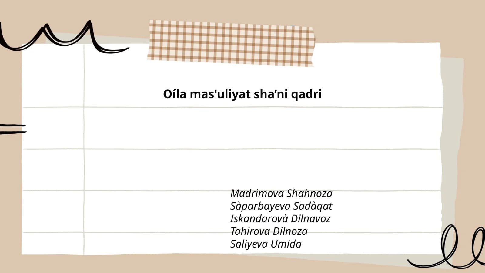 Oíla mas'uliyat sha’ni qadri