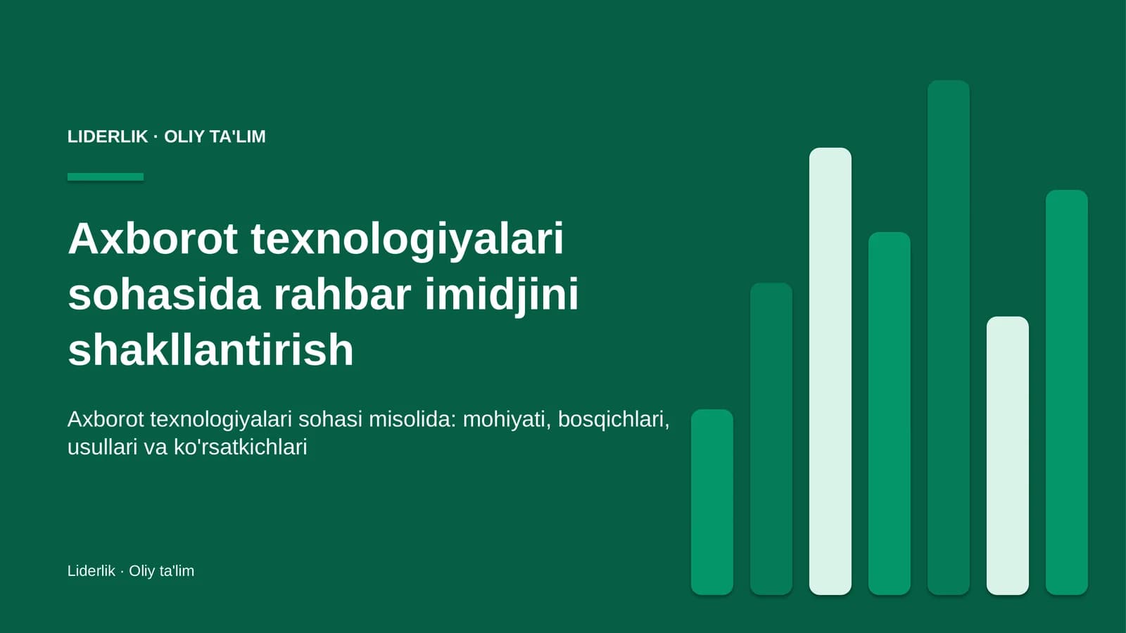 Axborot texnologiyalari sohasida rahbar imidjini shakllantirish