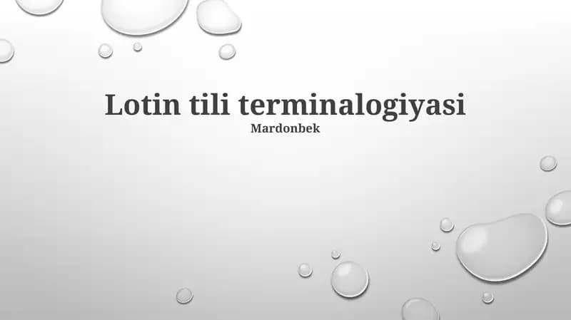 Lotin tili terminalogiyasi
