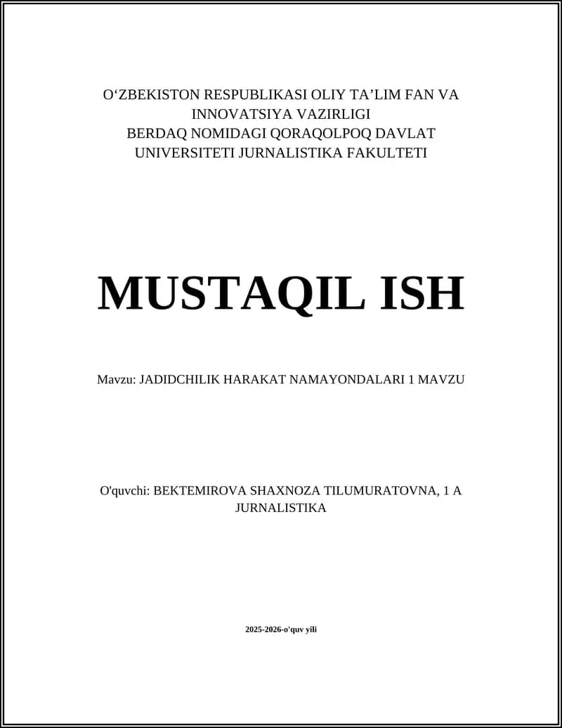 Jadidchilik Harakatlari 1