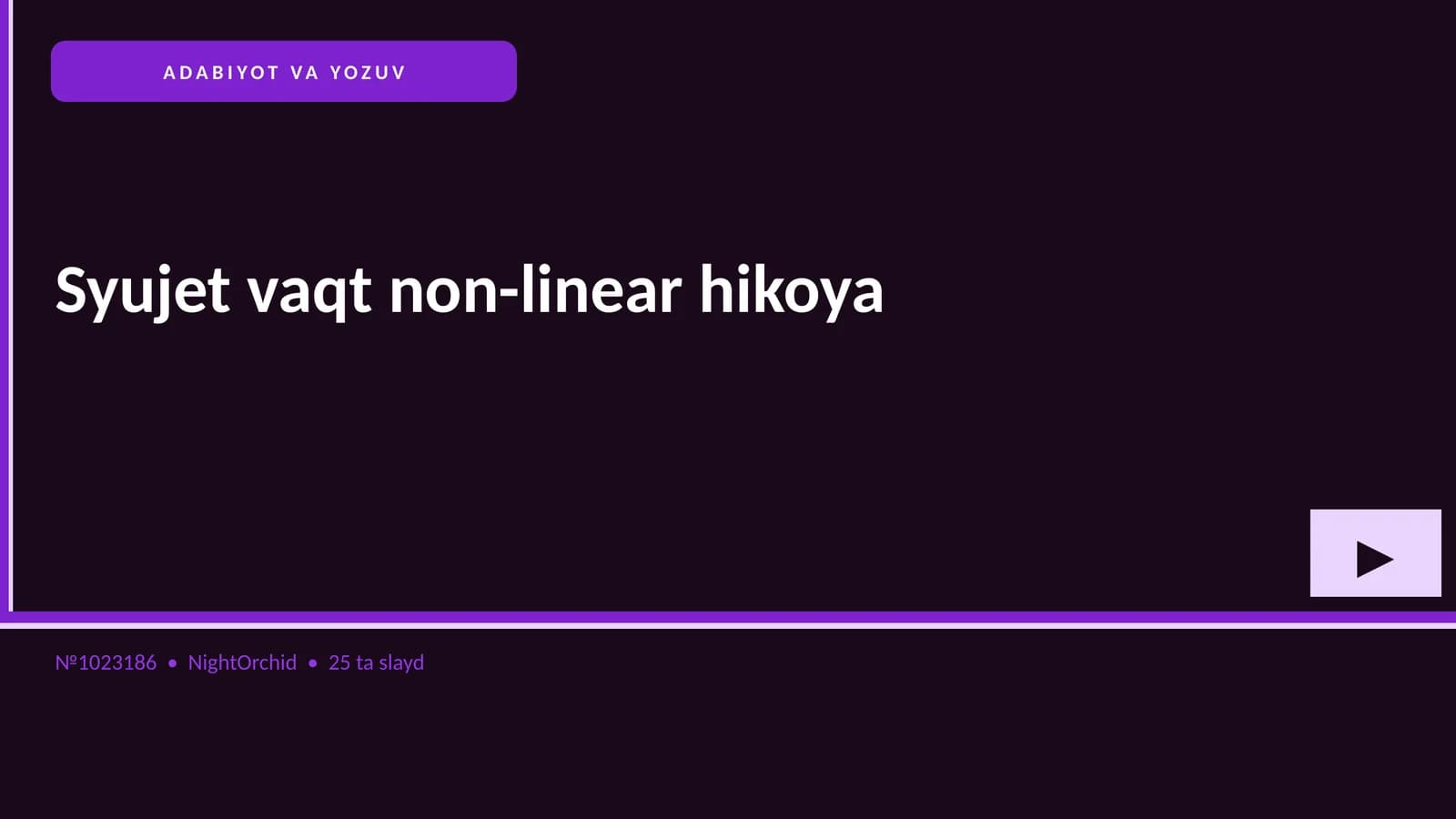 Syujet vaqt non-linear hikoya