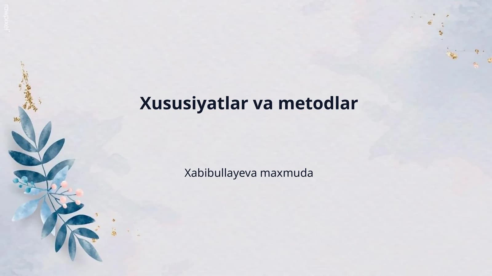 Xususiyatlar va metodlar