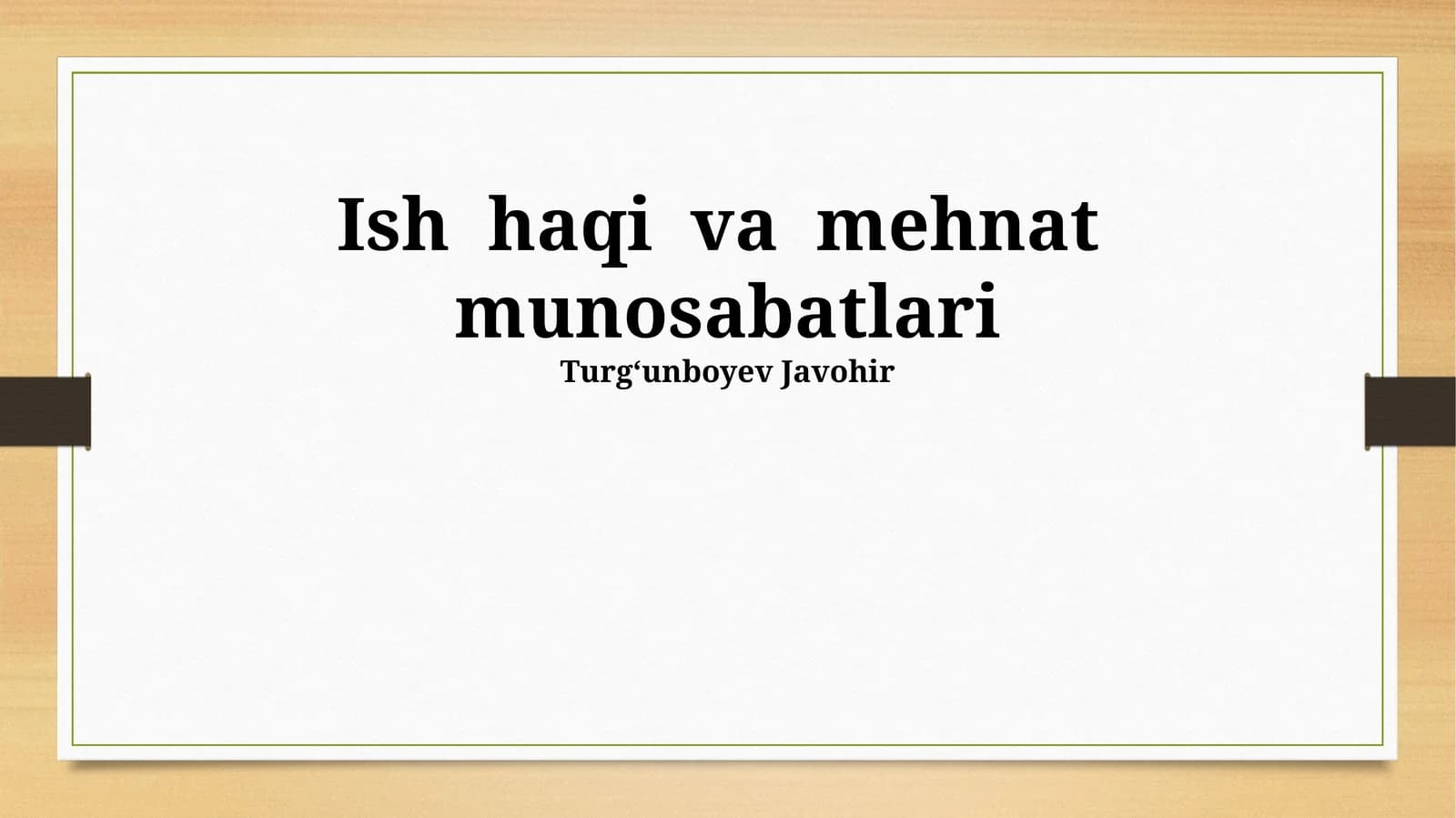 Mehnat munosabatlari