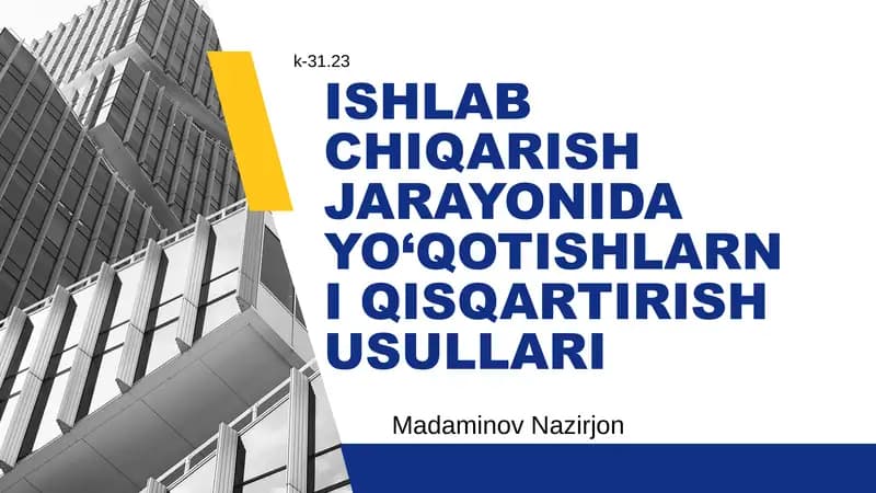 Ishlab chiqarishda xatoliklar