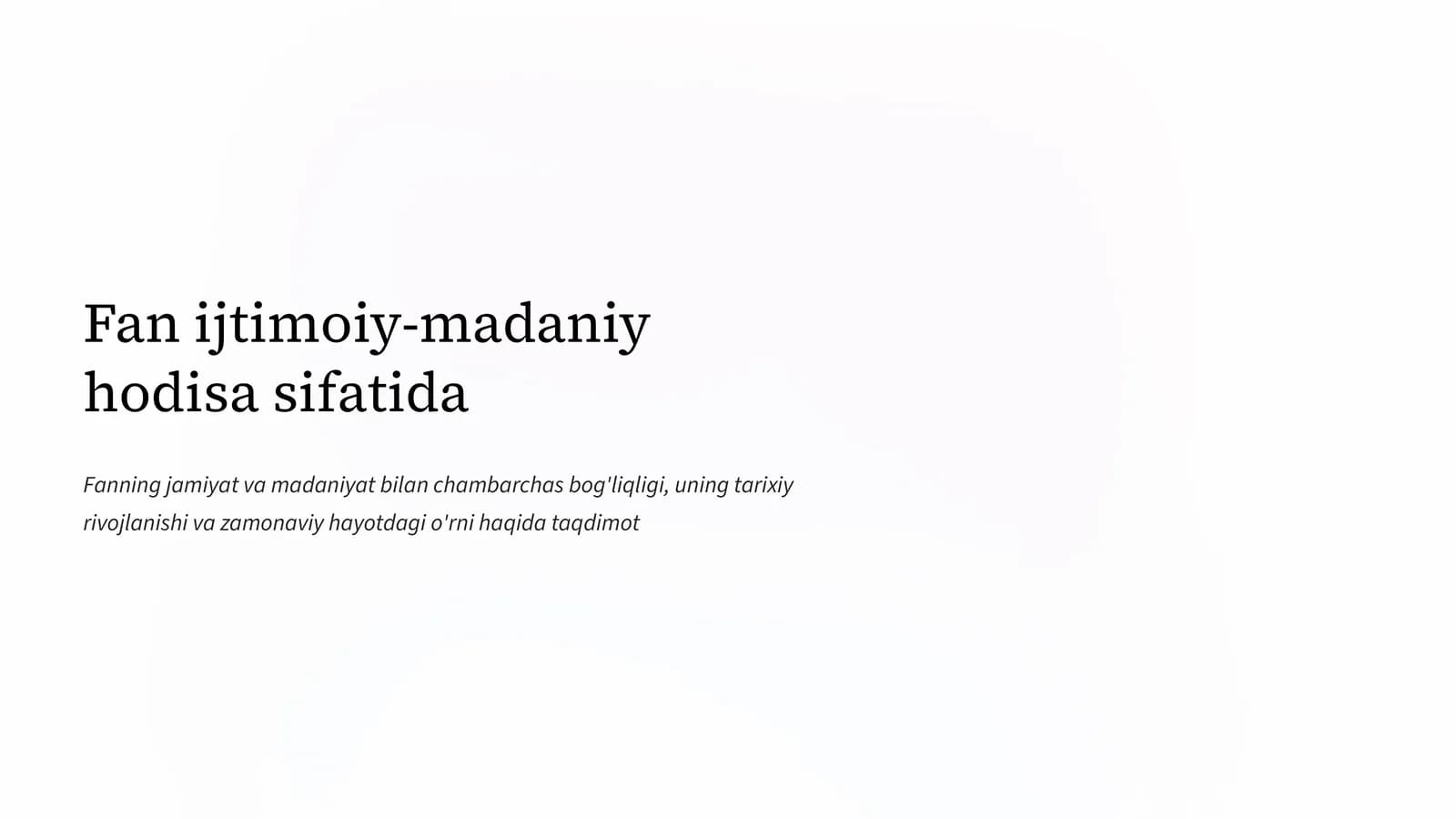 Fan ijtimoiy-madaniy hodisa sifatida