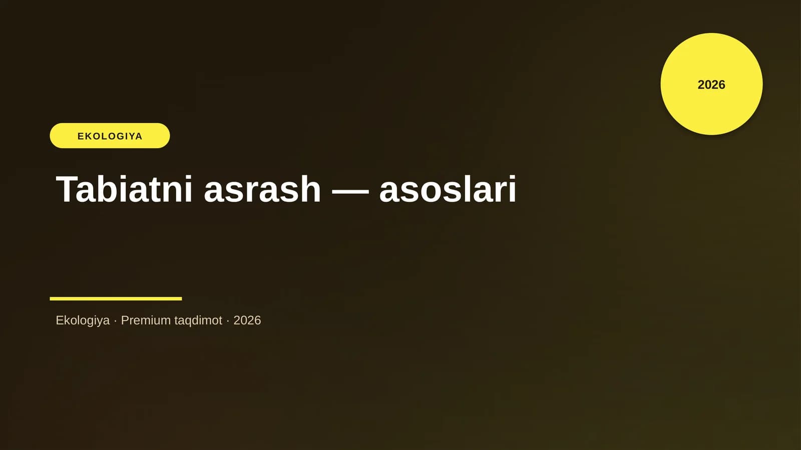 Tabiatni asrash — asoslari