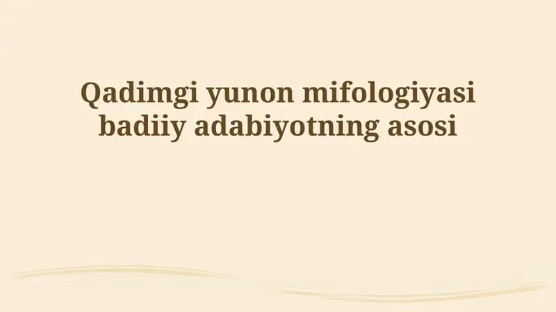 QADIMGI YUNON MIFOLOGIYASI