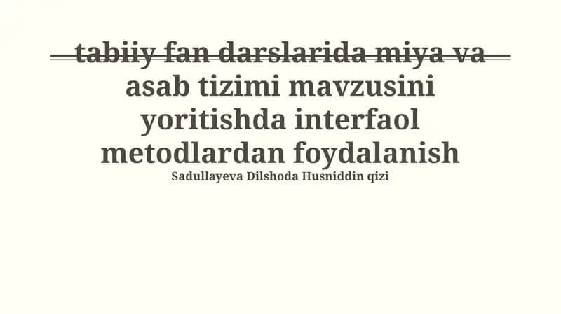 Interaktiv Usullarni Qo'llashning Ahamiyati