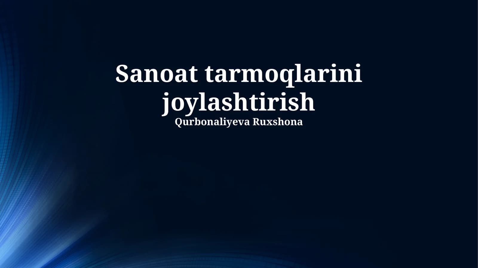Sanoat tarmoqlarini joylashtirish