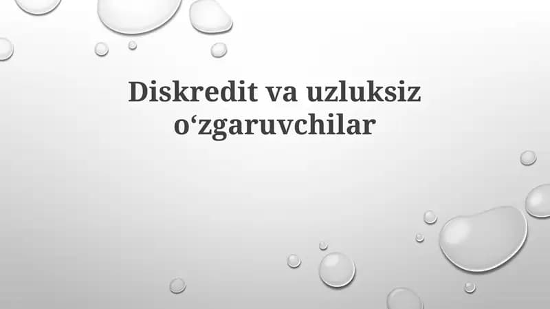 Diskreditvauzluksizoʻzgaruvchilar