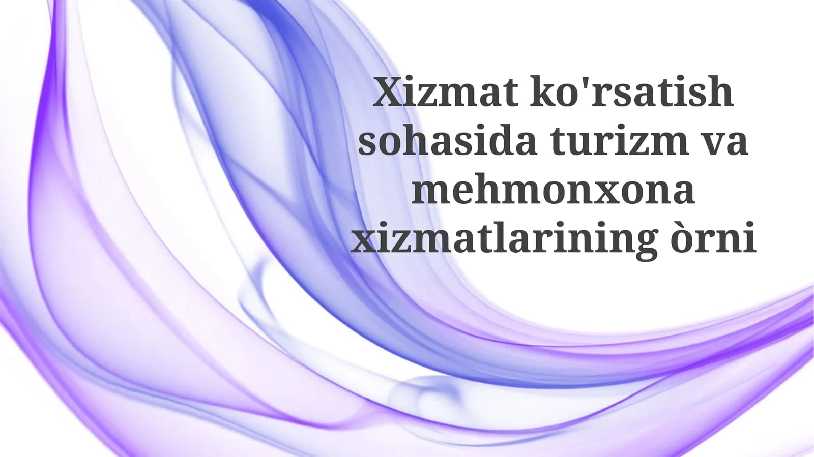 Xizmatko'rsatish sohasi
