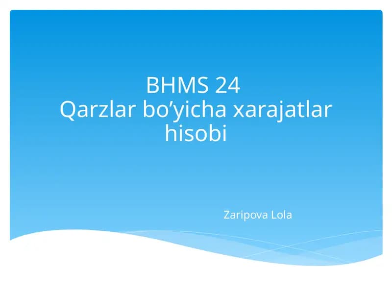 Qarzlar bo‘yicha xarajatlar hisobi