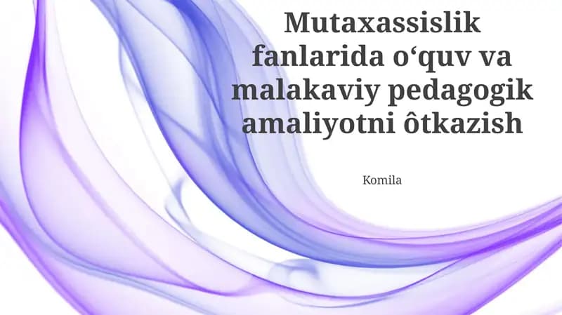 Maxsus Fan Pedagogikasi