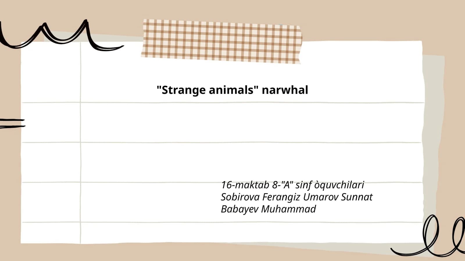 Narwhal tusk