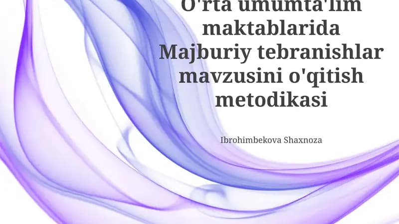 Majburiy tebranishlar mavzusini o'qitish metodikasi