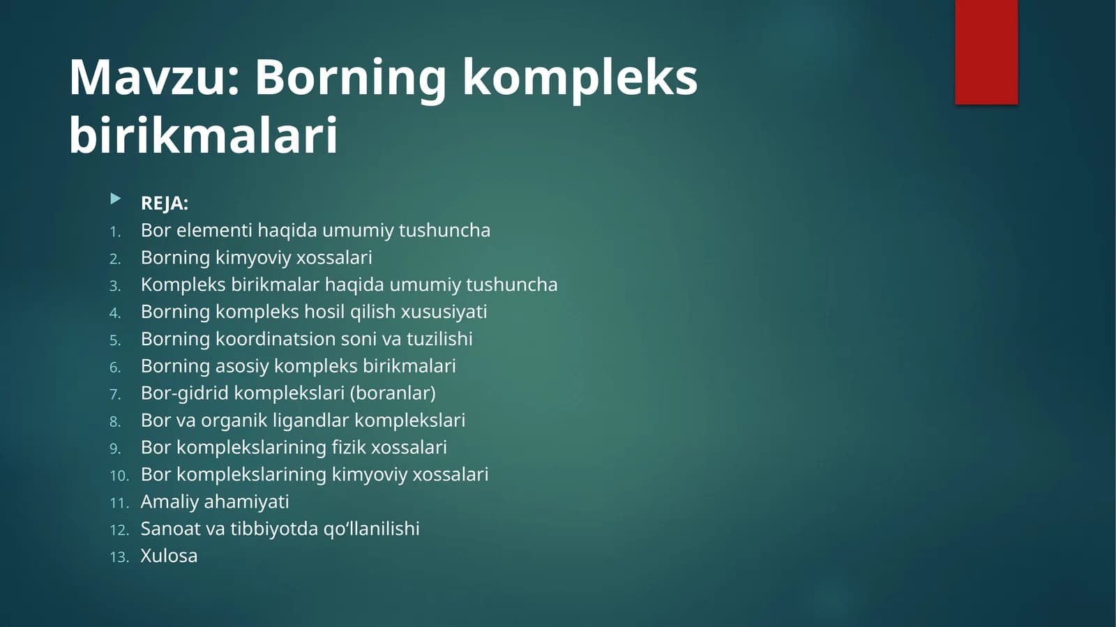 Borning kompleks birikmalari