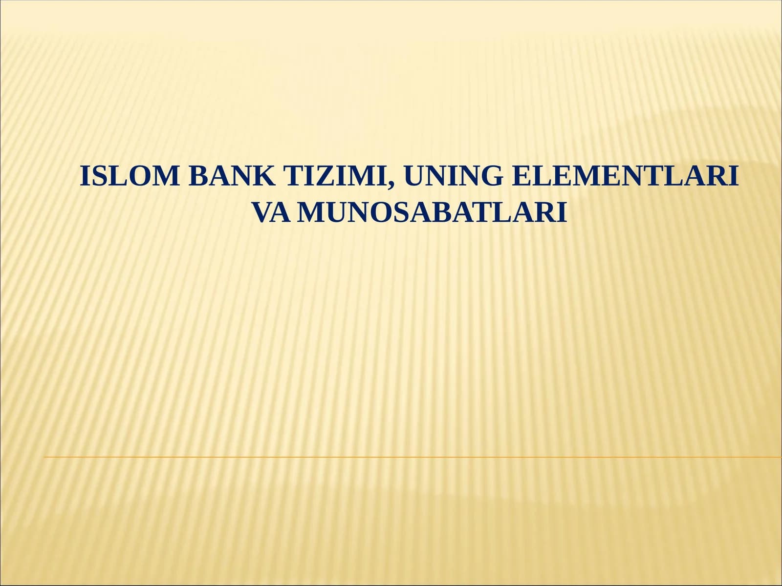 Islom banklarining yaratilishi